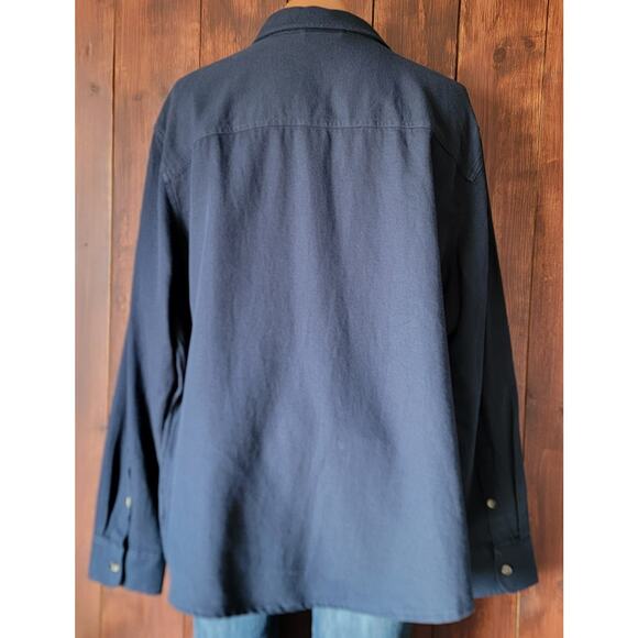 UNTUCKit Men 3XL Navy Blue Heavy Cotton Linen Button-Up Shirt Shacket Reissler - Picture 7 of 13
